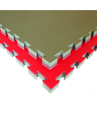 Puzzelmat budo & MMA Tatamix | EVA | rood-saliegroen | 4 cm